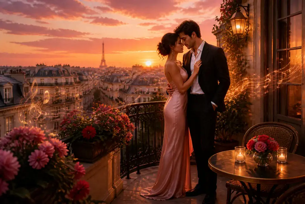 Amour parisien au crepuscule