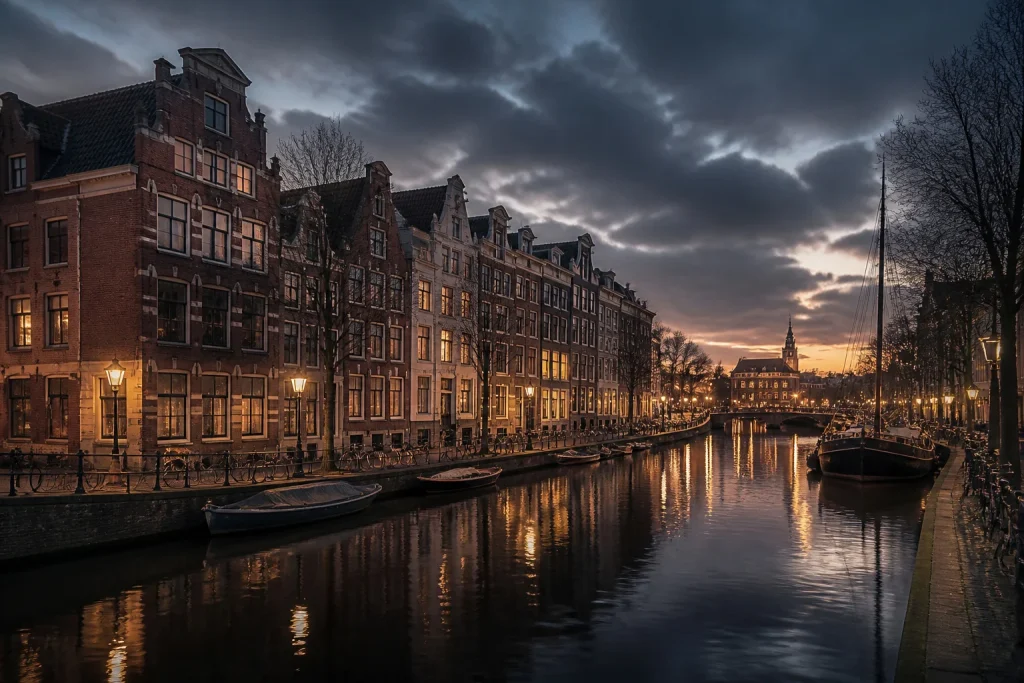 Canal damsterdam au crepuscule