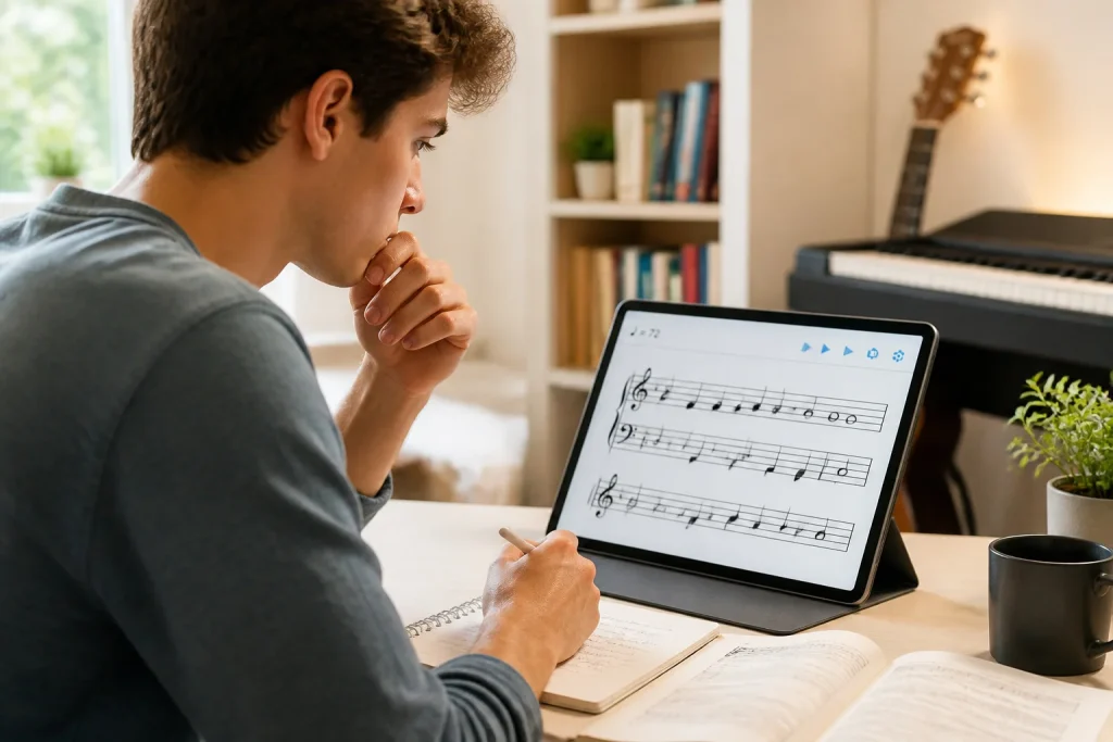 Apprentissage de la theorie musicale moderne