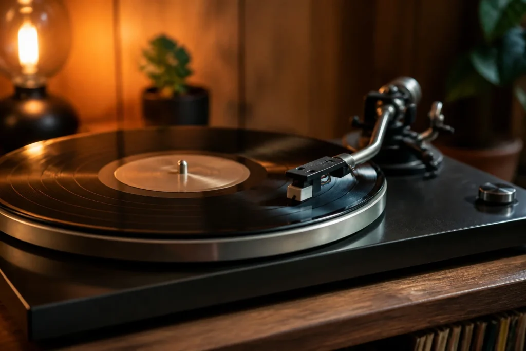 Platine vinyle en action