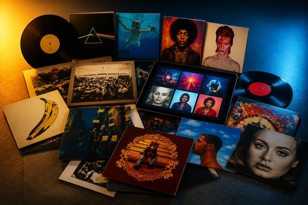 Evolution des pochettes dalbums physique et numerique